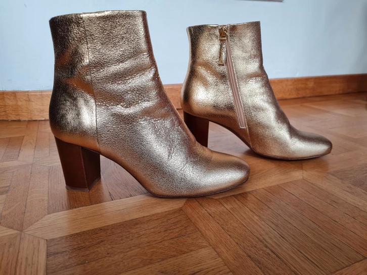 Sézane bottines Lea doré lisse, Kleding | Dames, Schoenen, Zo goed als nieuw, Lage of Enkellaarzen, Overige kleuren, Ophalen