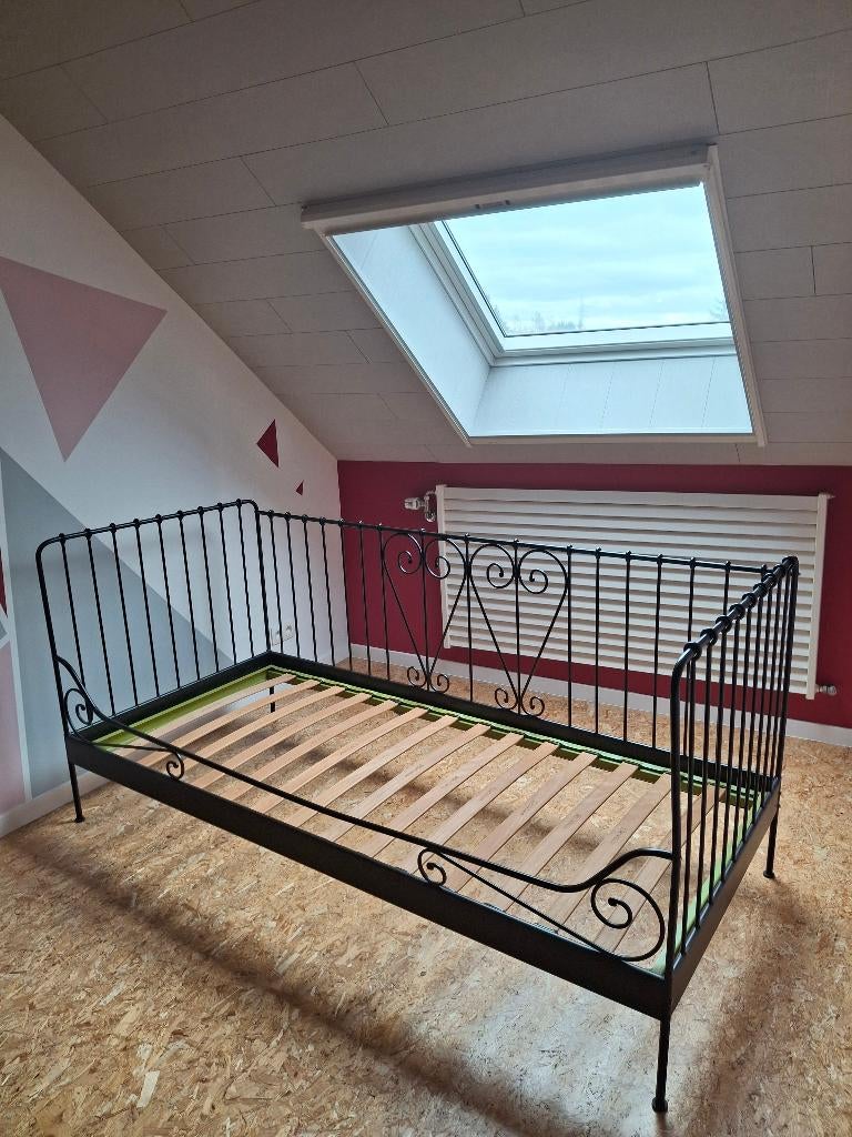 lit fer forgé à vendre, Ophalen, Eenpersoons, Zwart, Zo goed als nieuw