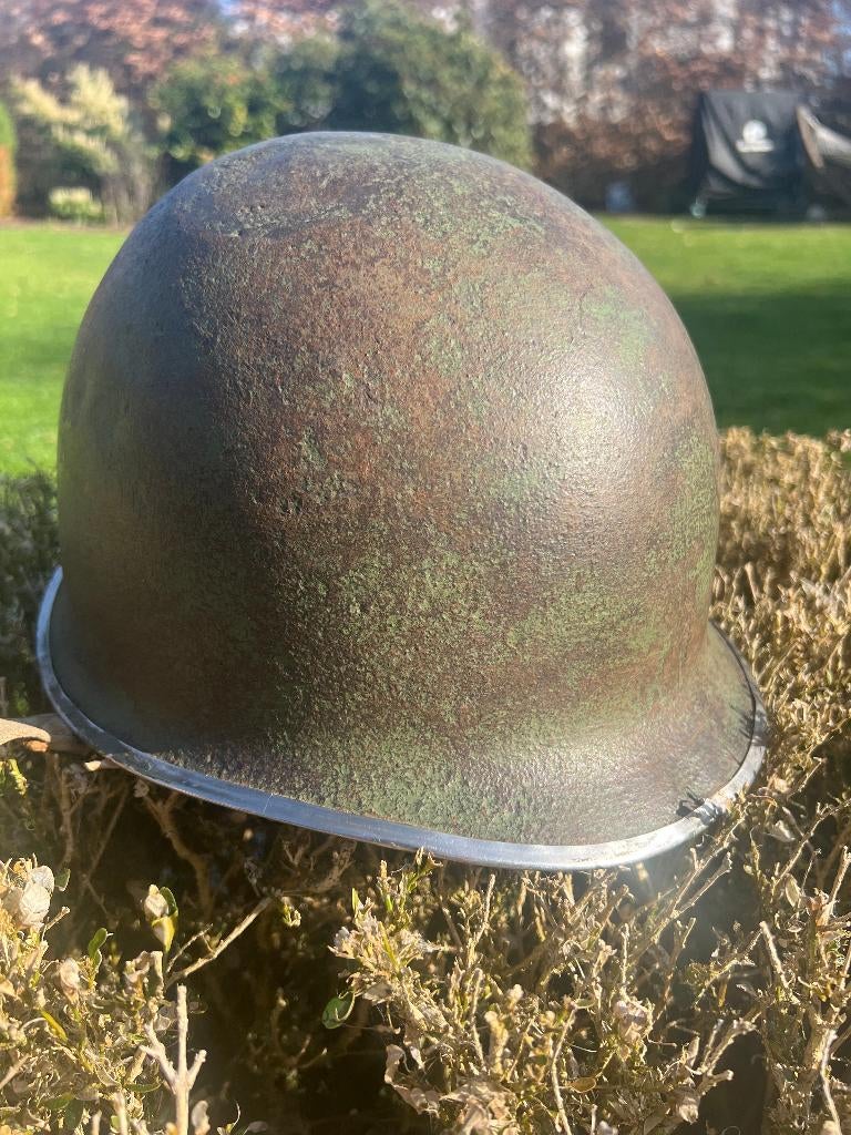 USM1 originele gecamoufleerde helm WW2, Verzamelen, Militaria | Tweede Wereldoorlog, Ophalen of Verzenden