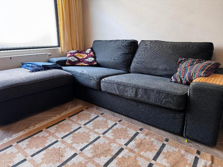 Zetel KIVIK 3-zit + Poef + extra hoezen, Maison & Meubles, Canapés | Salons, Utilisé, Trois personnes, 200 à 250 cm, 75 à 100 cm