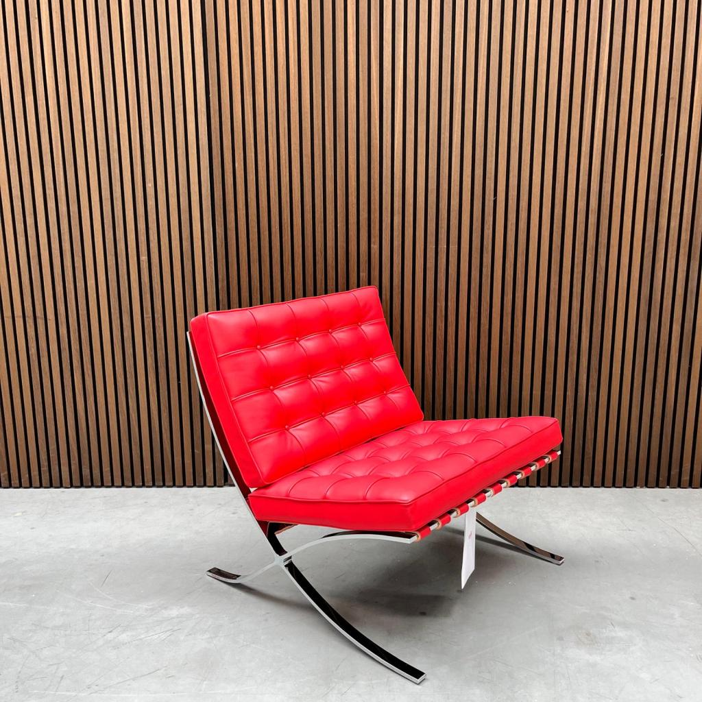 Knoll Barcelona chair - Ferrari Red premium leder - Relax, Enlèvement ou Envoi