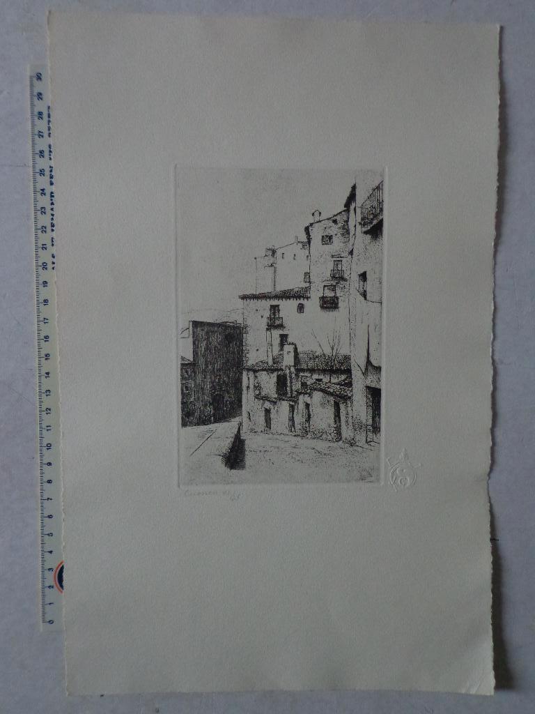 verfijnde ets van Jaak of Jacques Gorus Cuenca, Antiek en Kunst, Ophalen of Verzenden