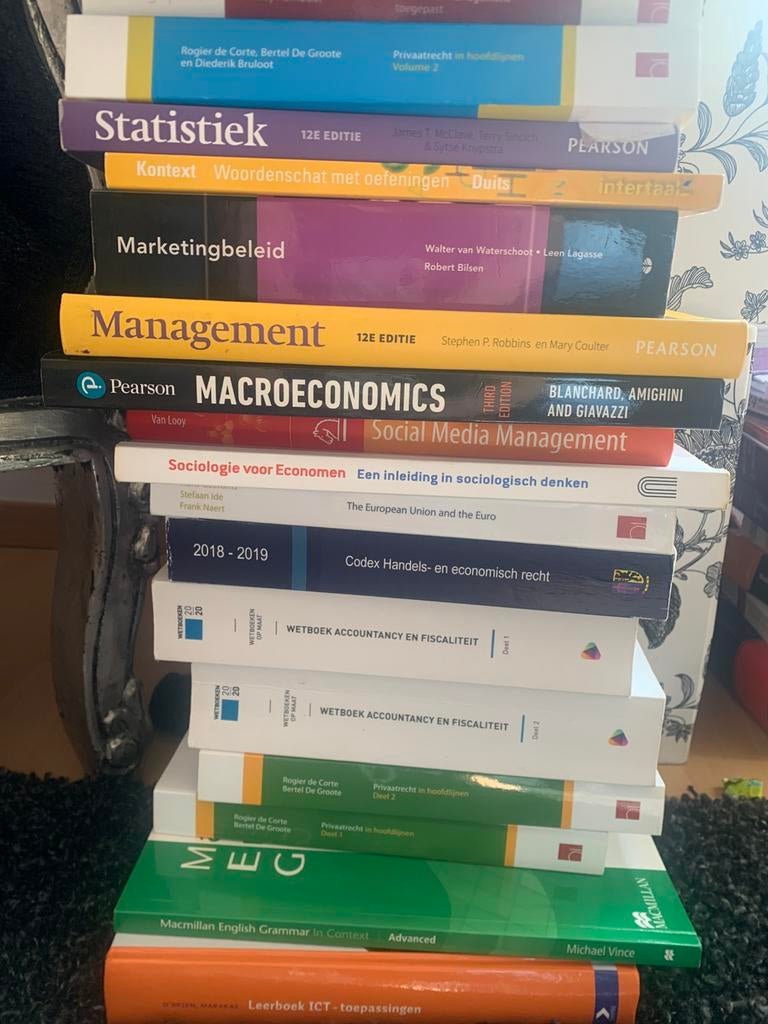 Heel veel studieboeken handelswetenschappen en fiscaliteit, Ophalen of Verzenden, Zo goed als nieuw