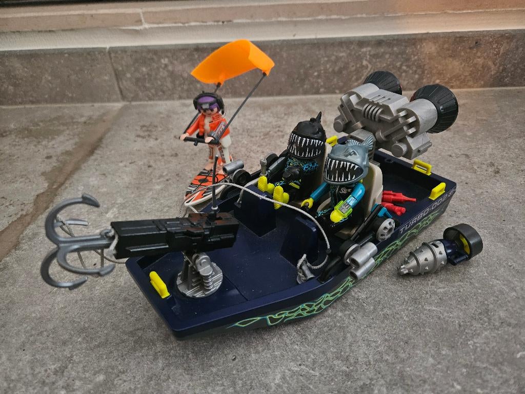 Playmobil Spy Team S.H.A.R.K.S. Harpoenboot 70006, Ophalen of Verzenden, Zo goed als nieuw, Complete set