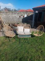 Vintage rotan tuinset. Inclusief kussens., Tuin en Terras, Ophalen, Gebruikt, Rotan