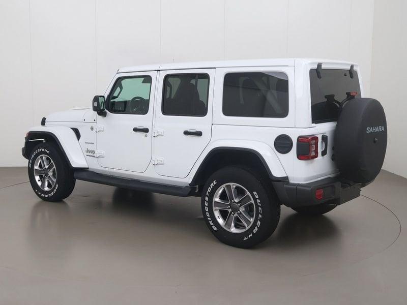Jeep Wrangler Unlimited Hard Top 2.0 turbo sahara 272 AT, Auto's, Jeep, 4 deurs, 4 cilinders, Overige bekleding, Wit