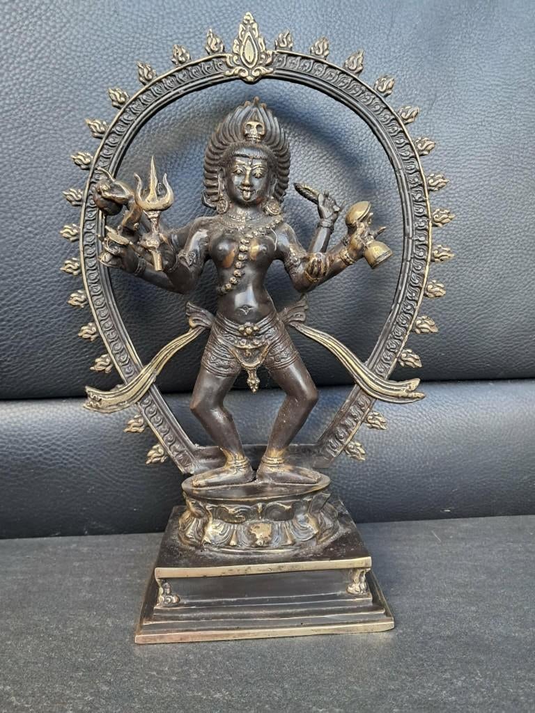 Bronzen beeld van de godin Kali/India/Azië/35 cm, Antiek en Kunst, Kunst | Niet-Westerse kunst, Ophalen of Verzenden