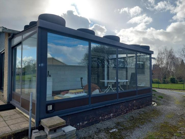 Gratis veranda 3x5,8m/zelf demonteren/tegen 24 maart., Jardin & Terrasse, Verrières, Véranda, Enlèvement