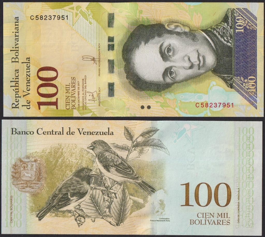 Venezuela 100.000 Bolivares, Ophalen of Verzenden, Zuid-Amerika, Los biljet