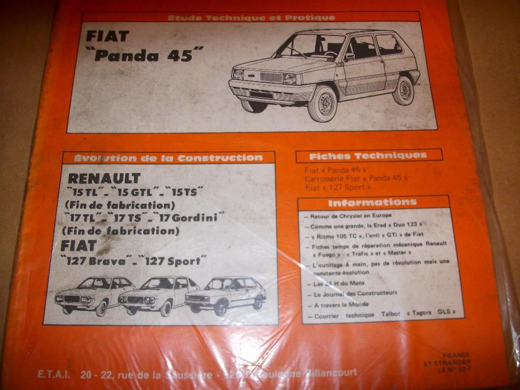 revue technique fiat panda 45 de 1980-1981, Enlèvement ou Envoi