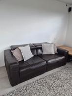 Canapé cuir brun 2x relax électrique info 0498 34 64 19, Comme neuf, Cuir