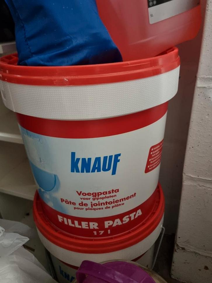 Knauf filler pasta 17l- Nieuw- ongeopend – 2 emmers, Bricolage & Construction, Peinture, Vernis & Laque, Enlèvement