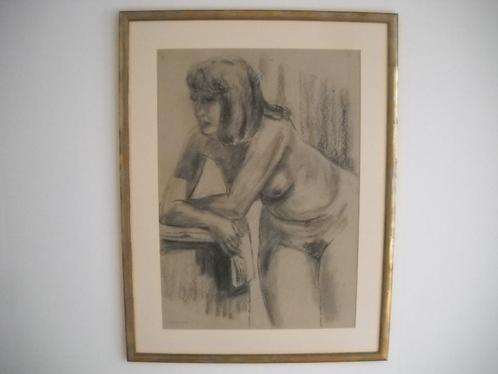 Tekening dame: Artistiek Naakt, Huis en Inrichting, Woonaccessoires | Schilderijen, Tekeningen en Foto's, Zo goed als nieuw, Tekening