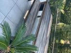 Terrastafel met bijhorende banken, Tuin en Terras, Ophalen, Gebruikt, Rechthoekig, Hout