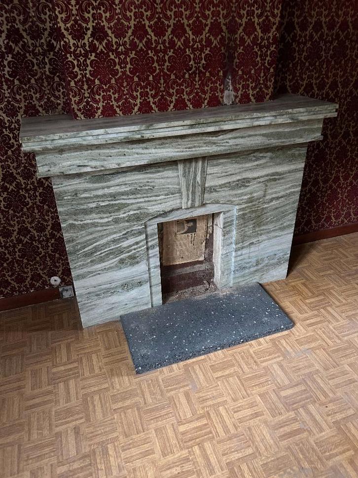 Groen/grijs marmeren art deco sierschouw, Huis en Inrichting, Haarden, Zo goed als nieuw, Overige soorten, Ophalen