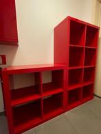Kallax rek rood, Huis en Inrichting, Kasten | Boekenkasten, Ophalen, Gebruikt, Scandinavisch, Rood gelakt, 100 tot 150 cm