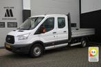 Ford Transit 2.2 TDCI L3 Dubbele Cabine Open Laadbak - Airco, Auto's, Bestelwagens en Lichte vracht, Wit, Bedrijf, Ford, Onderhoudsboekje