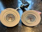 2 inbouwspots wit metaal - merk absinthe, Ophalen, Gebruikt, Metaal of Aluminium, Inbouw