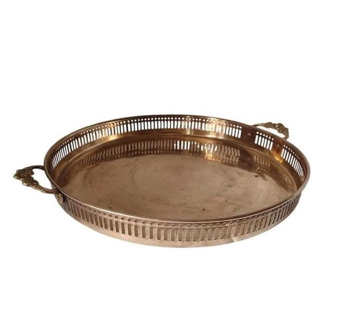 Messing vintage schaal/ plateau, Antiek en Kunst, Antiek | Brons en Koper, Koper, Ophalen of Verzenden