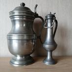 2 tinnen kannen 90 % met deksel, Antiquités & Art, Antiquités | Étain, Enlèvement