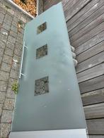 Glazen deur pivoterend met inox handvaten, Ophalen, Gebruikt