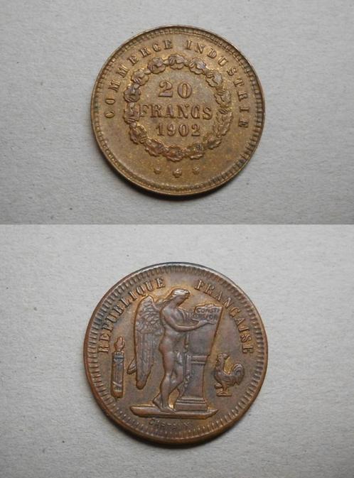 Jeton 20 Francs français 1902, Timbres & Monnaies, Monnaies | Europe | Monnaies non-euro, Or, Enlèvement