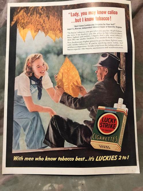 Us WW2 Lucky Strike poster, Verzamelen, Militaria | Tweede Wereldoorlog, Ophalen of Verzenden