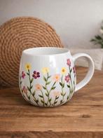 Mug de jardin fleuri unique peint à la main 300 ml par J&S, Maison & Meubles, Neuf, Enlèvement ou Envoi, Autres styles, Porcelaine
