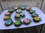 Majolica Theeset in aardewerk 12 personen jaren 1950, Antiek en Kunst, Antiek | Keramiek en Aardewerk, Ophalen