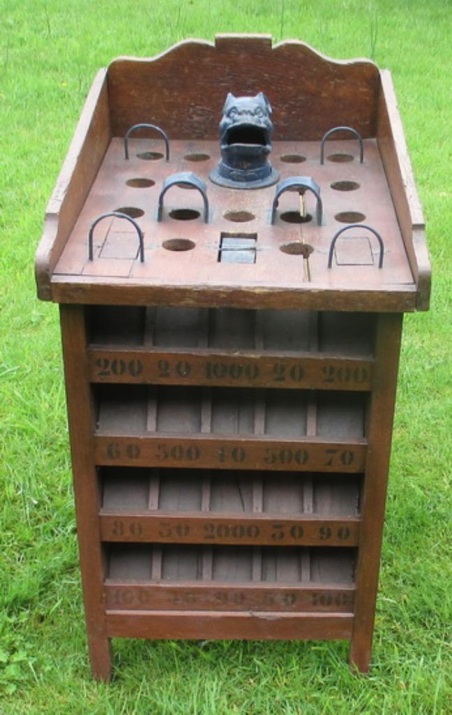 zeldzame jeu de grenouilles kikkerbak putjesbak met hondekop, Antiek en Kunst, Curiosa en Brocante, Ophalen