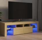 Meuble TV avec lumières LED Chêne clair NEUF, Maison & Meubles, Armoires | Mobilier de télévision, Enlèvement, Neuf, Verre