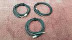 XLR male naar gebalanceerde jack - 3 identieke kabels, 3m, Musique & Instruments, Câbles & Prises, Comme neuf, Envoi, Appareillage