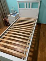 Hemnes IKEA wit houten eenpersoonsbed met boxspring, Ophalen, Zo goed als nieuw, Matras