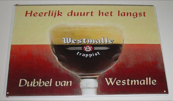 WESTMALLE : Bord Westmalle Trappist - Dubbel van Westmalle, Verzamelen, Biermerken, Nieuw, Reclamebord, Plaat of Schild, Overige merken