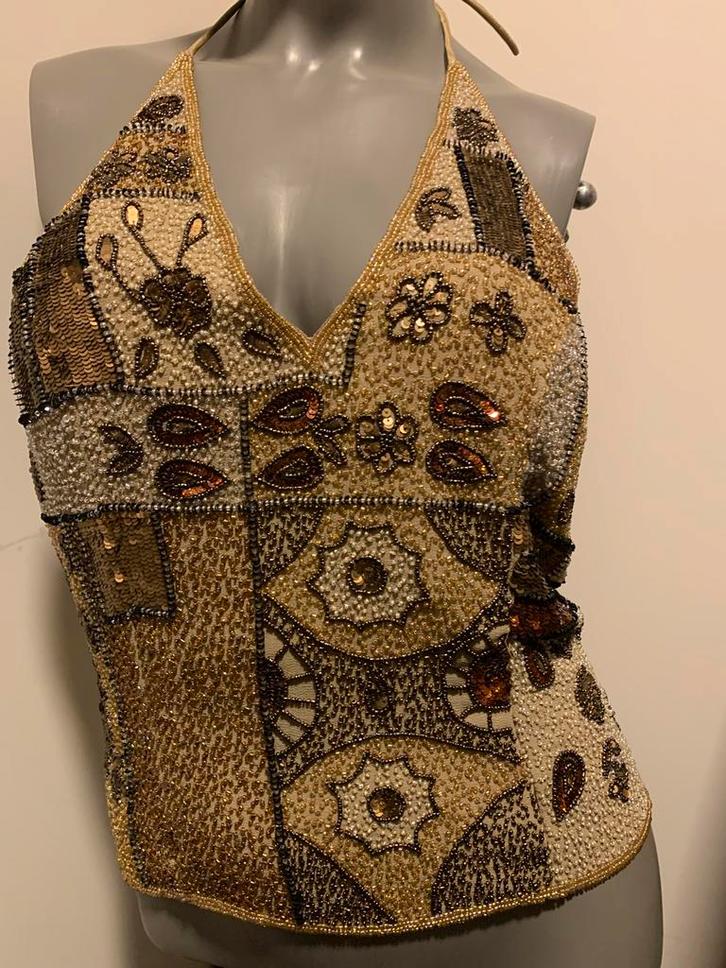 Top fait main, Vêtements | Femmes, Tops, Neuf, Taille 46/48 (XL) ou plus grande, Beige, Sans manches, Enlèvement ou Envoi