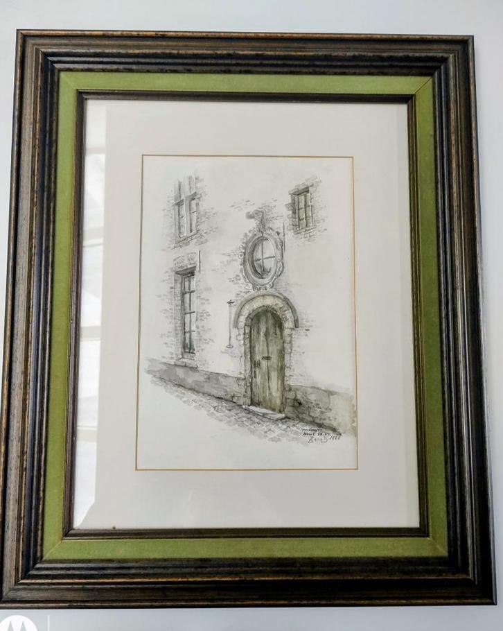 Mooie ets-tekening Mechelen, Antiek en Kunst, Kunst | Schilderijen | Klassiek, Ophalen