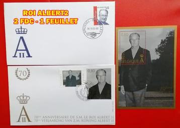 2000-ROI ALBERT2 2 FDC 1 FEUILLET, Enlèvement ou Envoi