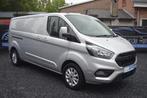 Ford Transit Custom, 2020, 127.000km, Airco, Camera + Keurin, Auto's, Bedrijf, Diesel, Grijs, Lederen bekleding