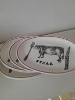 5 steakborden handgeschilderd, Ophalen of Verzenden, Zo goed als nieuw, Overige stijlen, Bord(en)