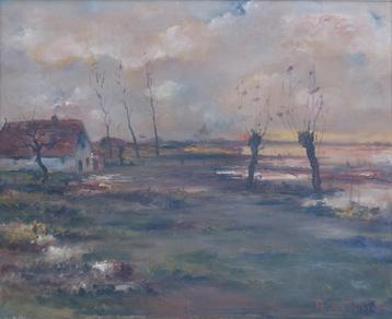 Prosper De Roover (1899-1974): Winterlandschap (O/D, 79x69cm beschikbaar voor biedingen