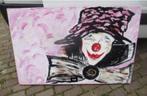 Mooi Modern geschilderd Werk 'Clown' - 120x80, Antiek en Kunst, Ophalen of Verzenden