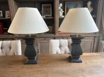 Paar massief houten lampen, Huis en Inrichting, Ophalen, Zo goed als nieuw, Grijs