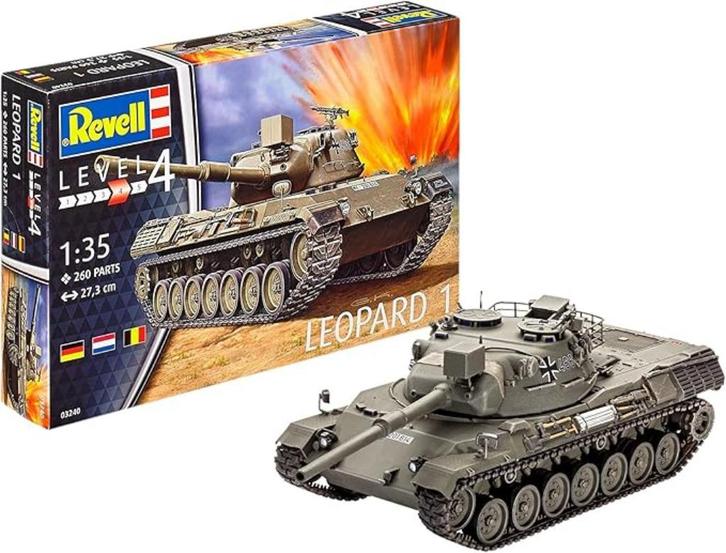 Revell  Leopard gevechtstank 1 Modelbouw GRATIS LEVERING, Hobby en Vrije tijd, Modelbouw | Auto's en Voertuigen, Nieuw, Tank, 1:32 tot 1:50