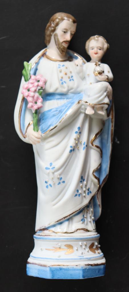 Beeldje van Sint-Jozef en het Kindje Jezus, Antiek en Kunst, Antiek | Religieuze voorwerpen, Ophalen of Verzenden