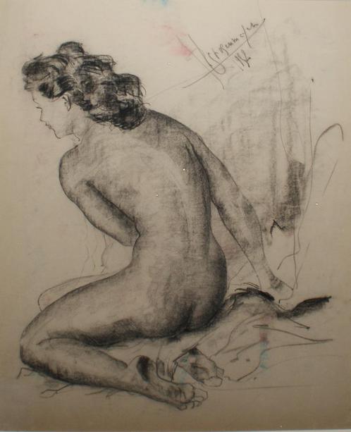 Paul Grusenmeyer (1930-2006): Naakt / Nude (73 x 87 cm), Antiek en Kunst, Kunst | Schilderijen | Klassiek, Ophalen