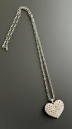 Ketting zilverkleur met hart met strass, Ophalen, Zo goed als nieuw, Met strass