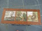 vintage bijzettafel in smeedwerk met bovenblad in tegels, Huis en Inrichting, Ophalen of Verzenden