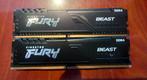 Fury Beast DDR4 32 GB (2x16 GB) 3200 MHz RAM-kit, Computers en Software, RAM geheugen, Gebruikt, DDR4, Ophalen of Verzenden, Desktop