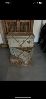 Trois vieilles boîtes en fer, Antiquités & Art, Enlèvement ou Envoi