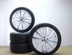 Opel corsa E velgen 17 inch white 4x100 + zomerbanden, 215 mm, 17 inch, Velg(en), Gebruikt